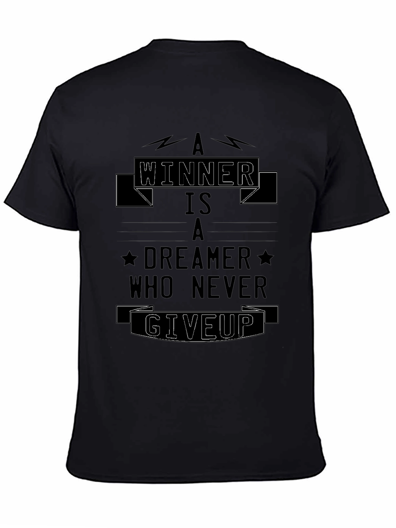 Winner Dreamer Graphic Black T-Shirt