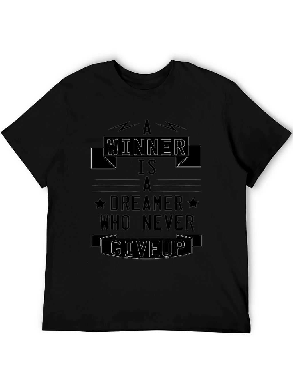 Winner Dreamer Graphic Black T-Shirt