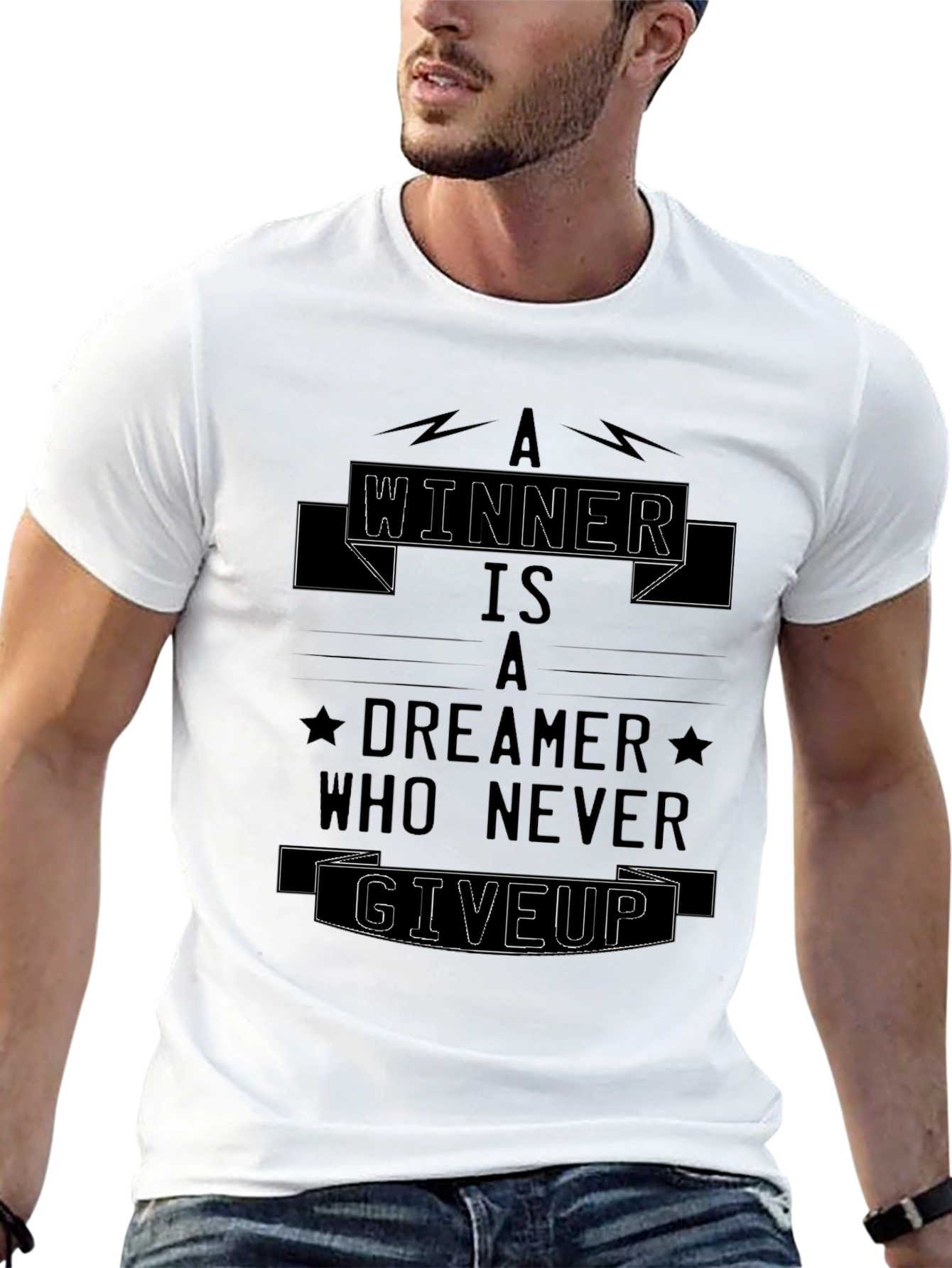 Winner Dreamer Graphic Black T-Shirt