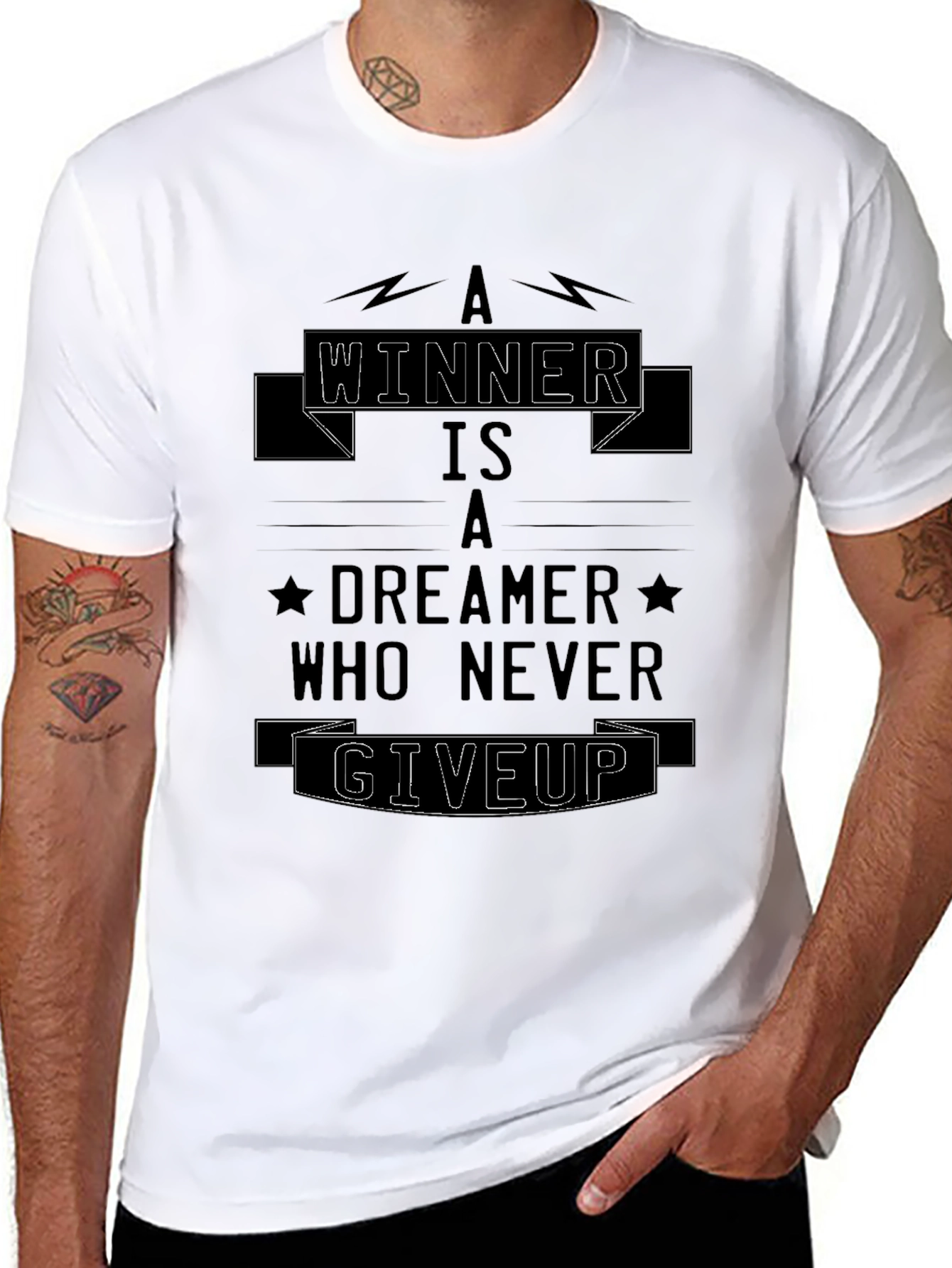 Winner Dreamer Graphic Black T-Shirt