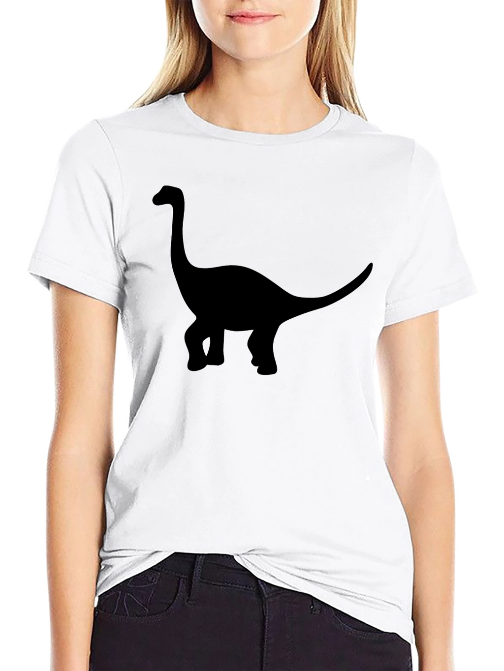 Dinosaur Silhouette Graphic T-Shirt - Casual Style