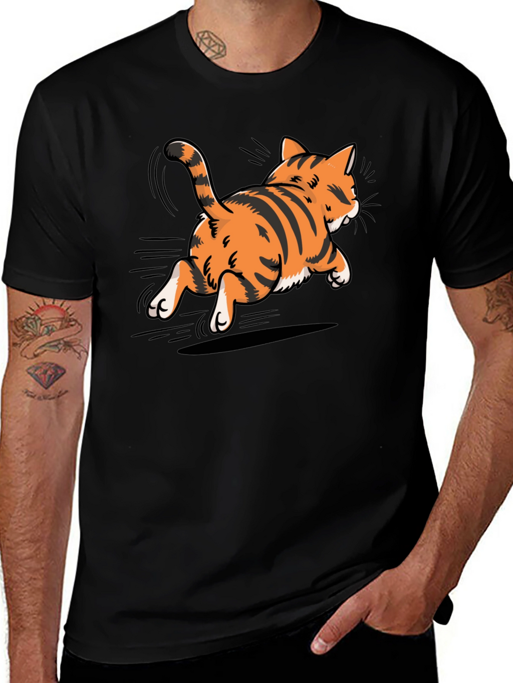 Cool Cat Graphic Tee - Black T-Shirt