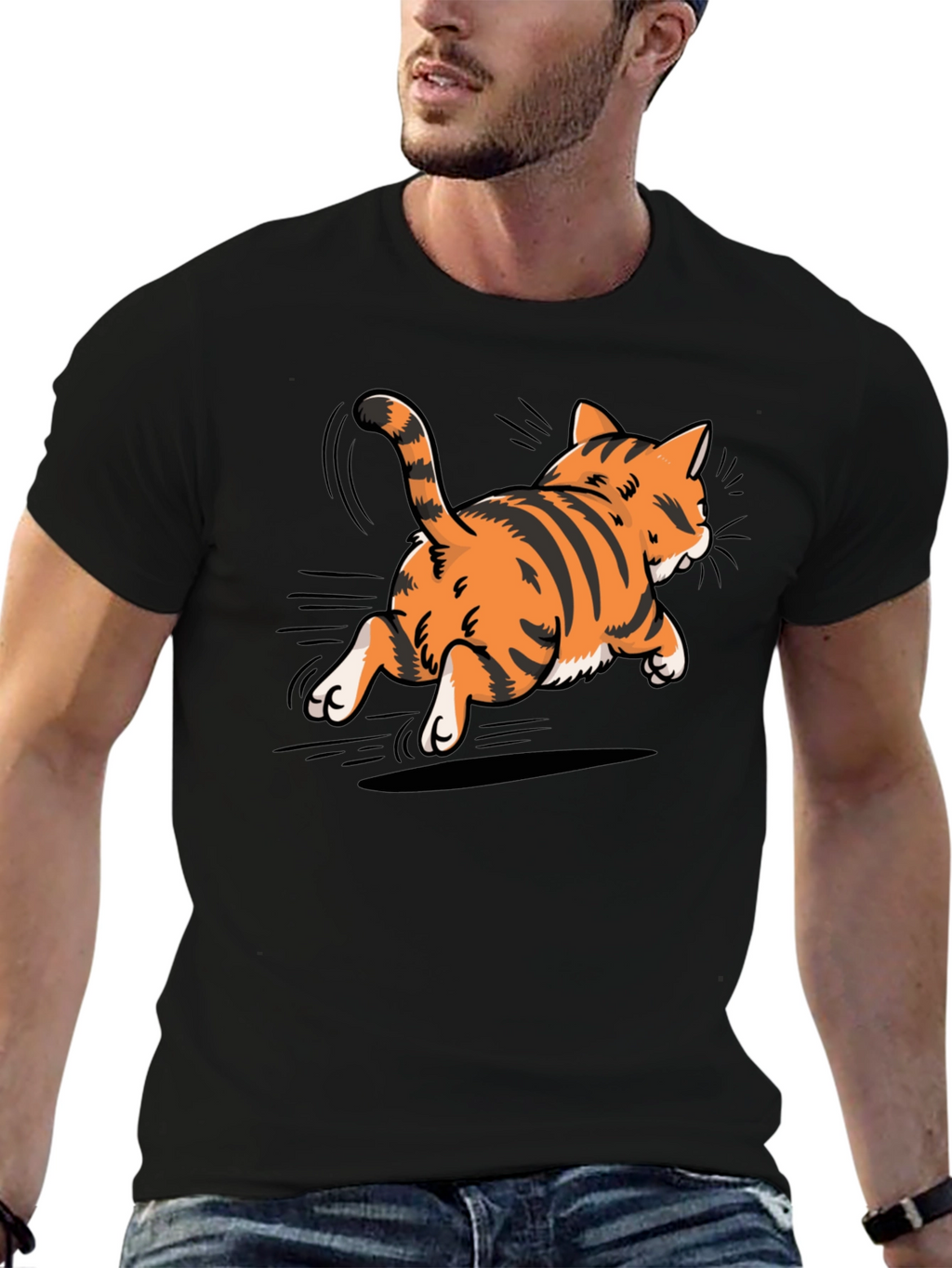 Cool Cat Graphic Tee - Black T-Shirt