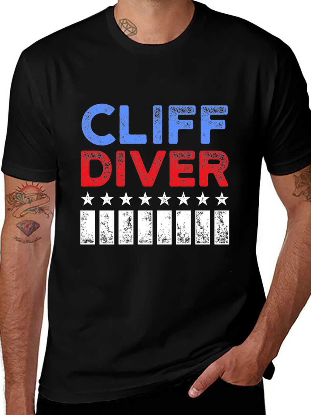 Cliff Diver Patriotic T-Shirt