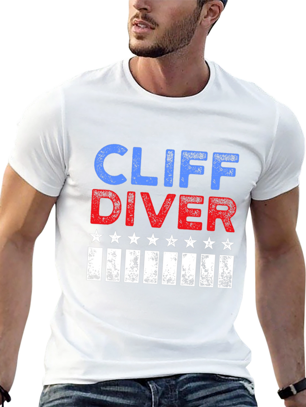 Cliff Diver Patriotic T-Shirt