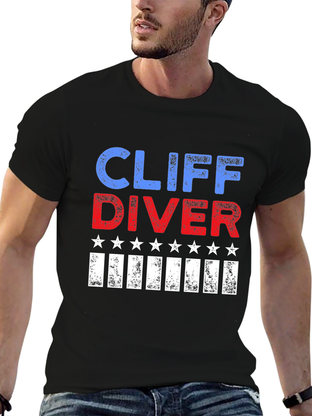Cliff Diver Patriotic T-Shirt