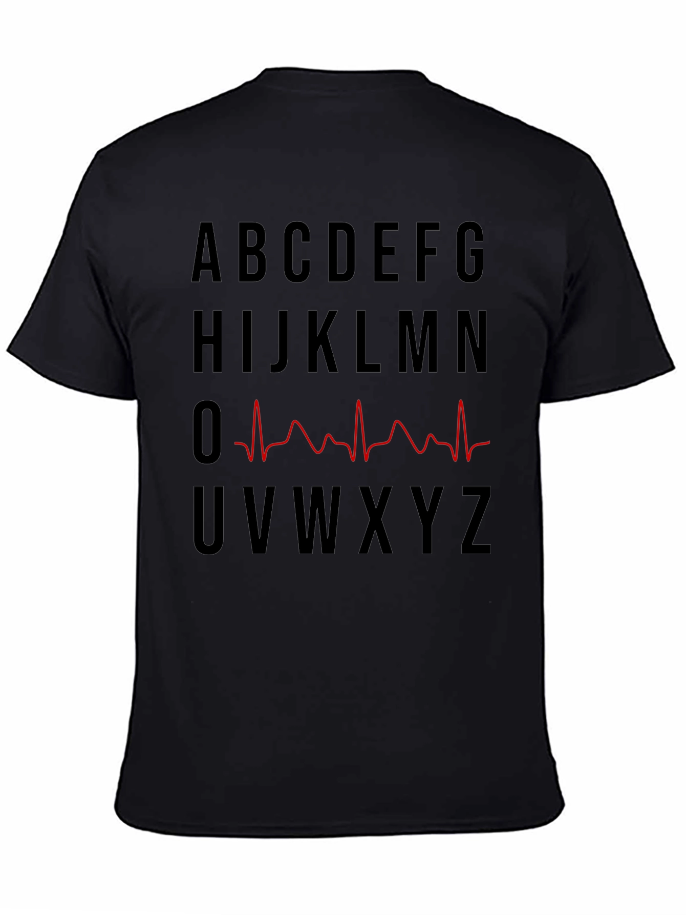 Alphabet EKG Heartbeat T-Shirt - Novelty Graphic Tee