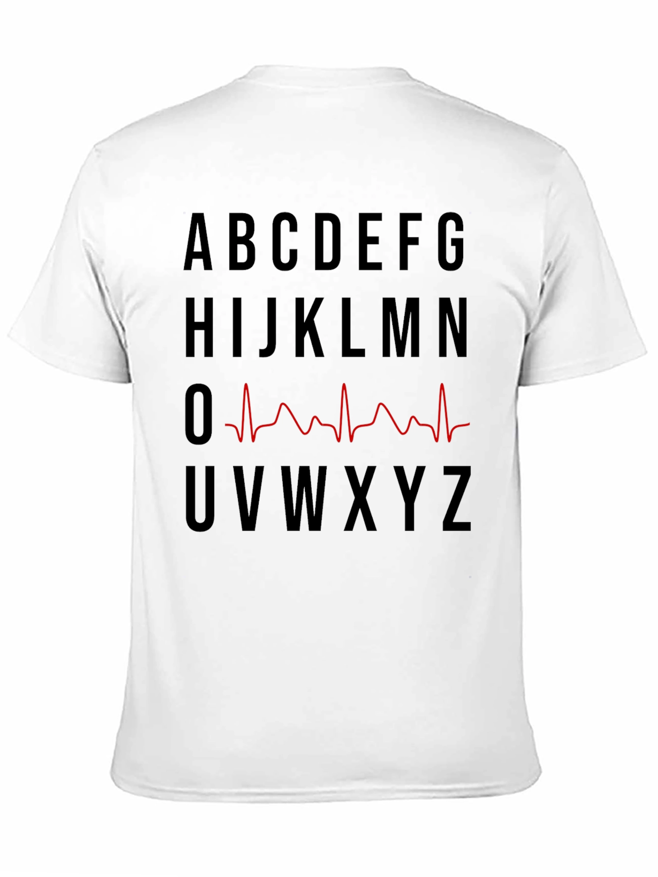 Alphabet EKG Heartbeat T-Shirt - Novelty Graphic Tee