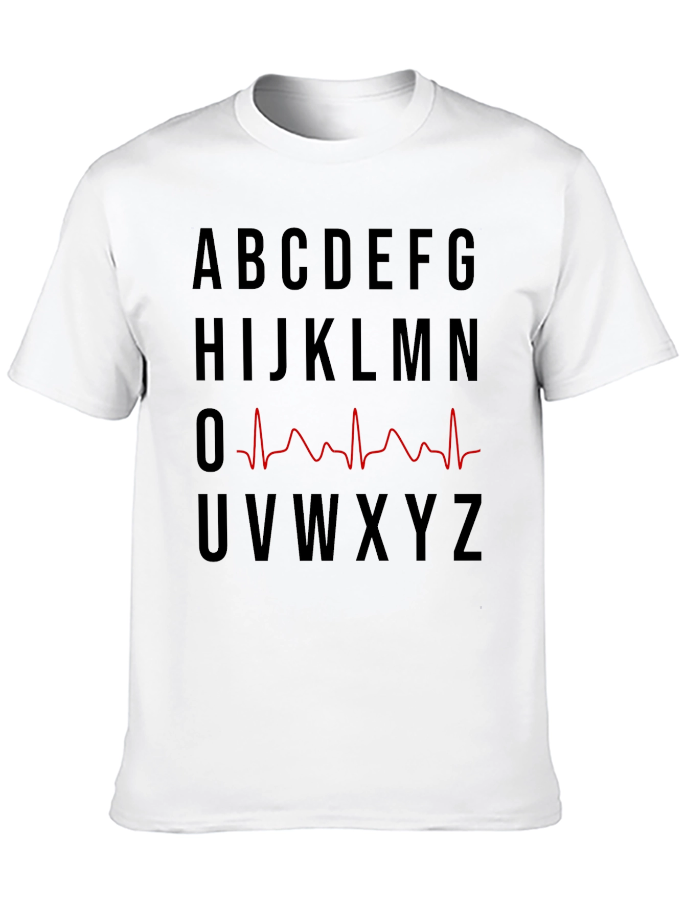 Alphabet EKG Heartbeat T-Shirt - Novelty Graphic Tee