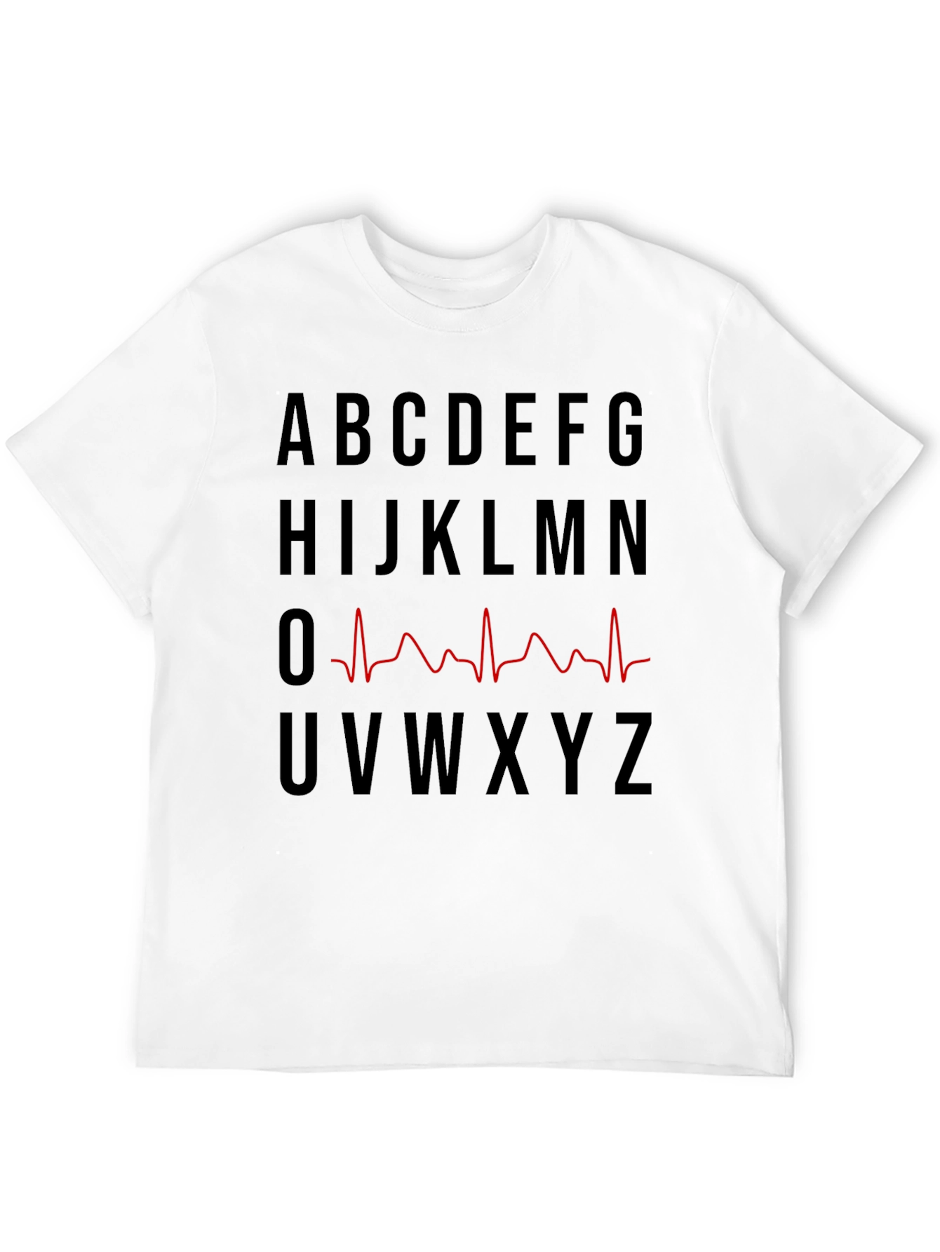 Alphabet EKG Heartbeat T-Shirt - Novelty Graphic Tee