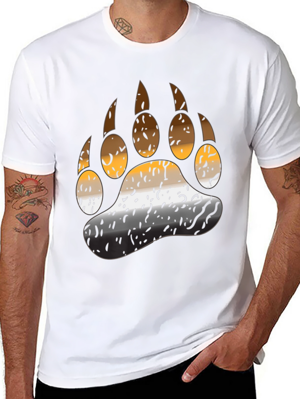 Bear Pride Paw T-Shirt - Black