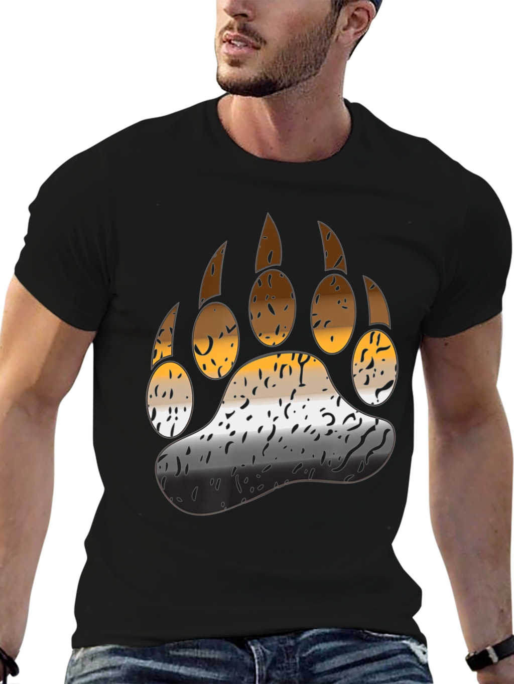 Bear Pride Paw T-Shirt - Black