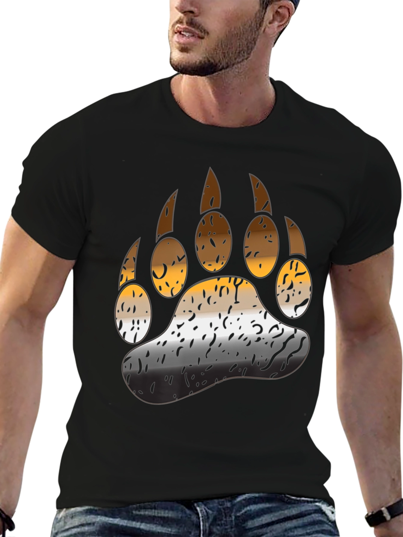 Bear Pride Paw T-Shirt - Black