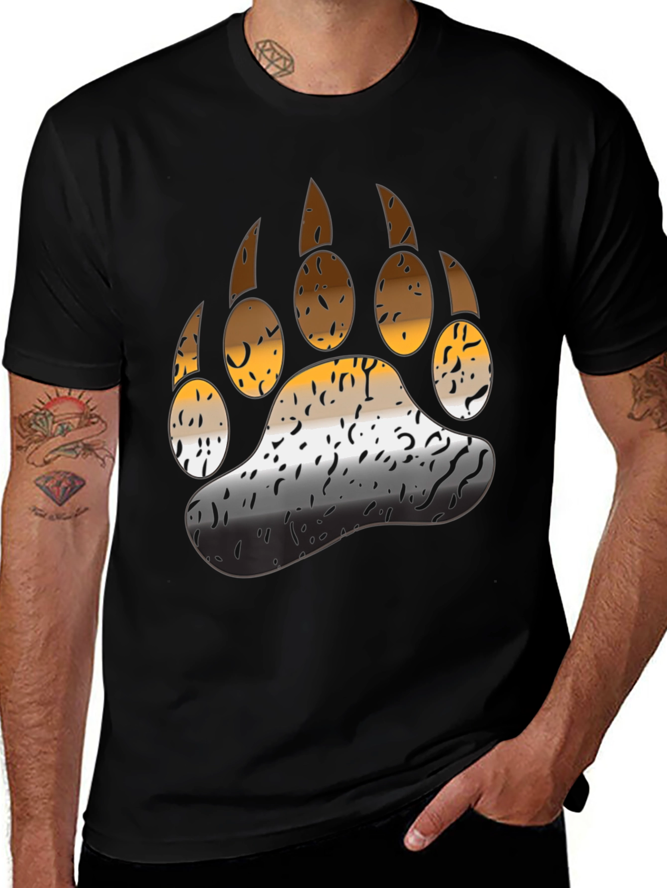 Bear Pride Paw T-Shirt - Black