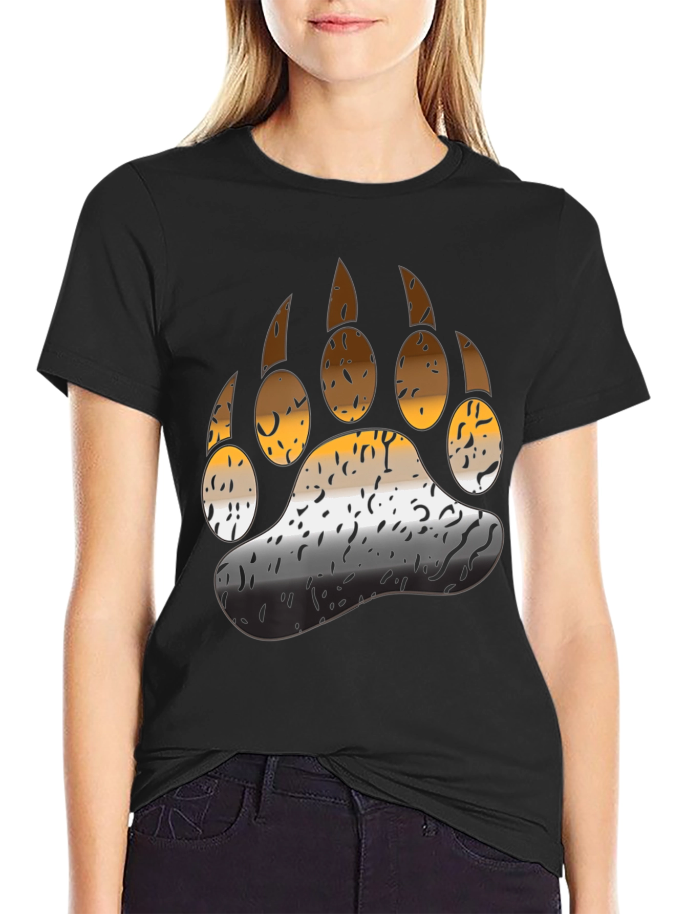 Bear Pride Paw T-Shirt - Black