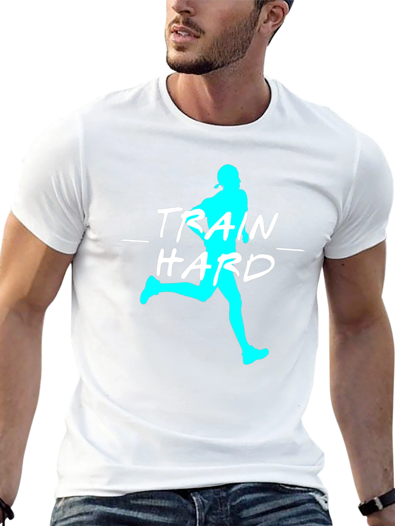 Train Hard Graphic Tee - Athletic Black T-Shirt