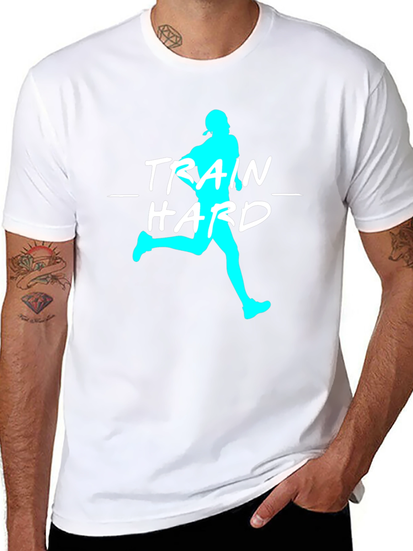 Train Hard Graphic Tee - Athletic Black T-Shirt