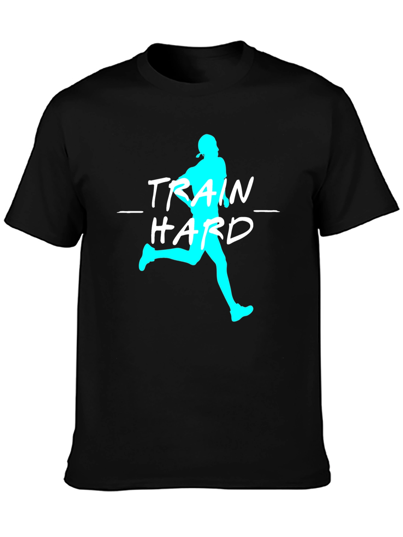 Train Hard Graphic Tee - Athletic Black T-Shirt