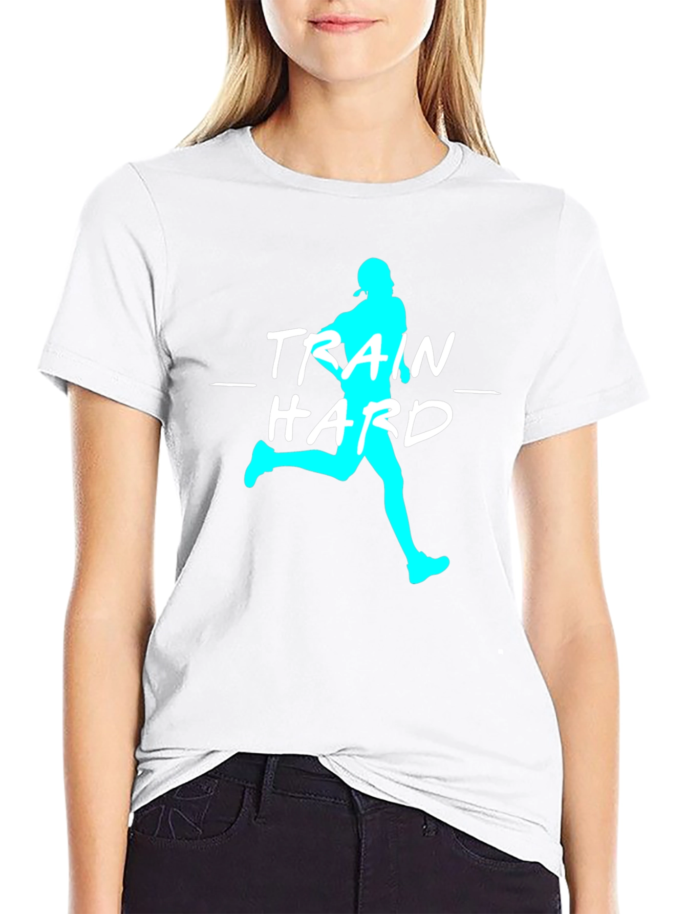 Train Hard Graphic Tee - Athletic Black T-Shirt