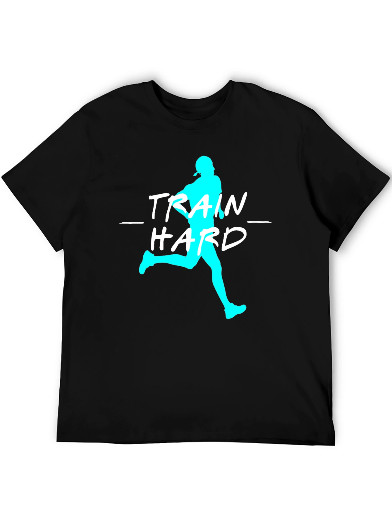 Train Hard Graphic Tee - Athletic Black T-Shirt