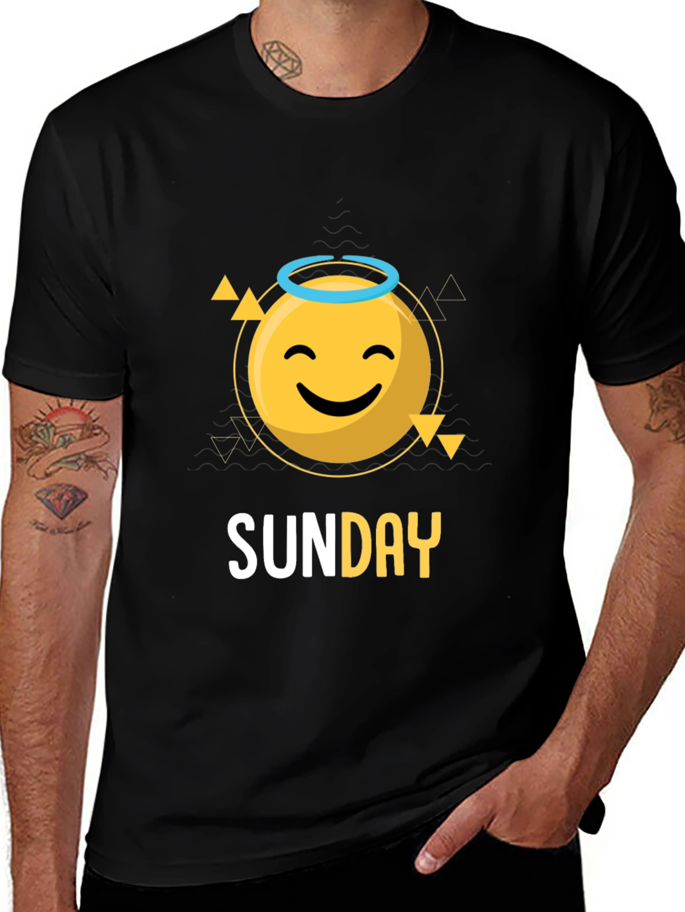 Sunday Smiley Face Graphic Tee - Casual Cool