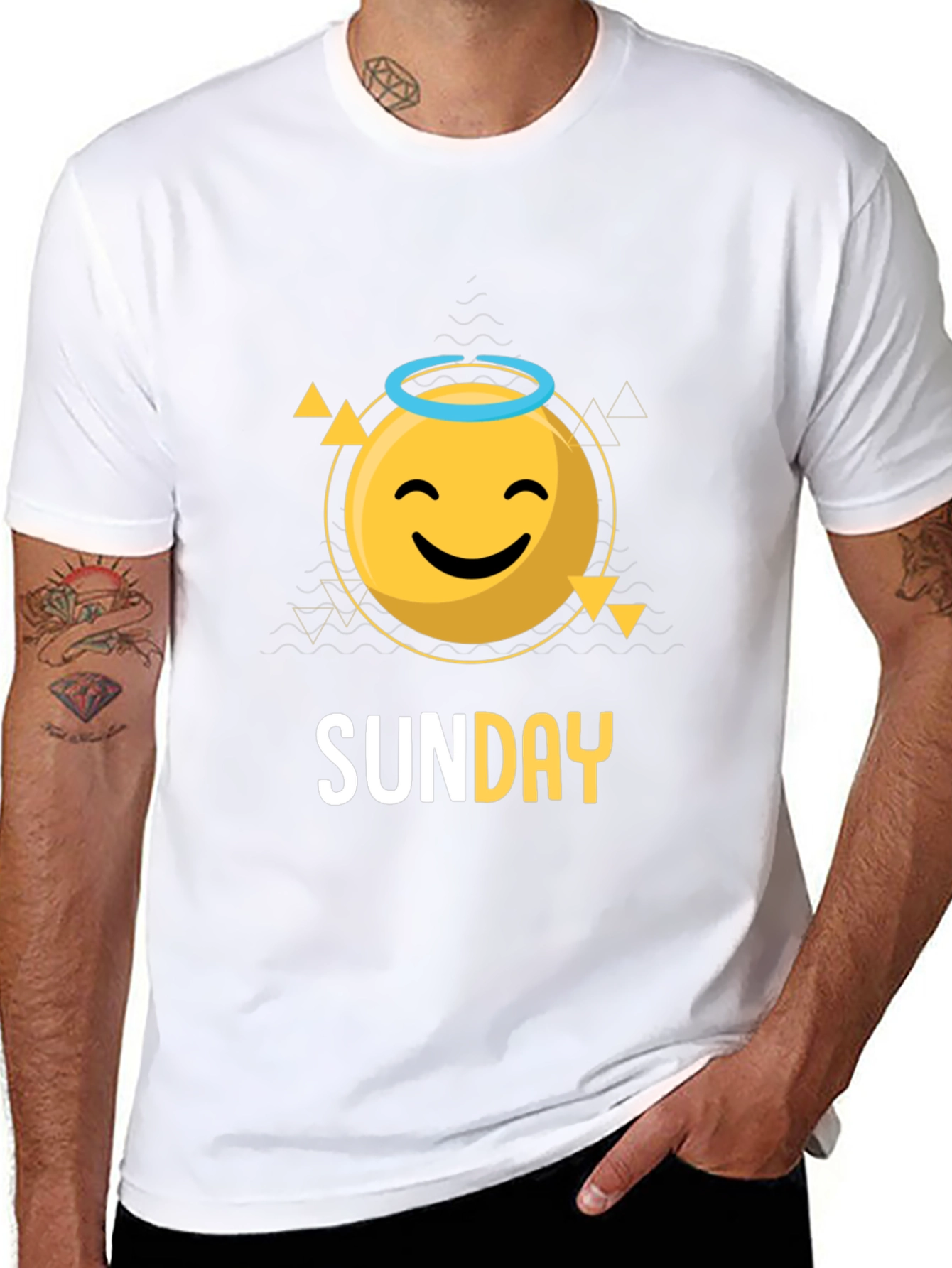 Sunday Smiley Face Graphic Tee - Casual Cool