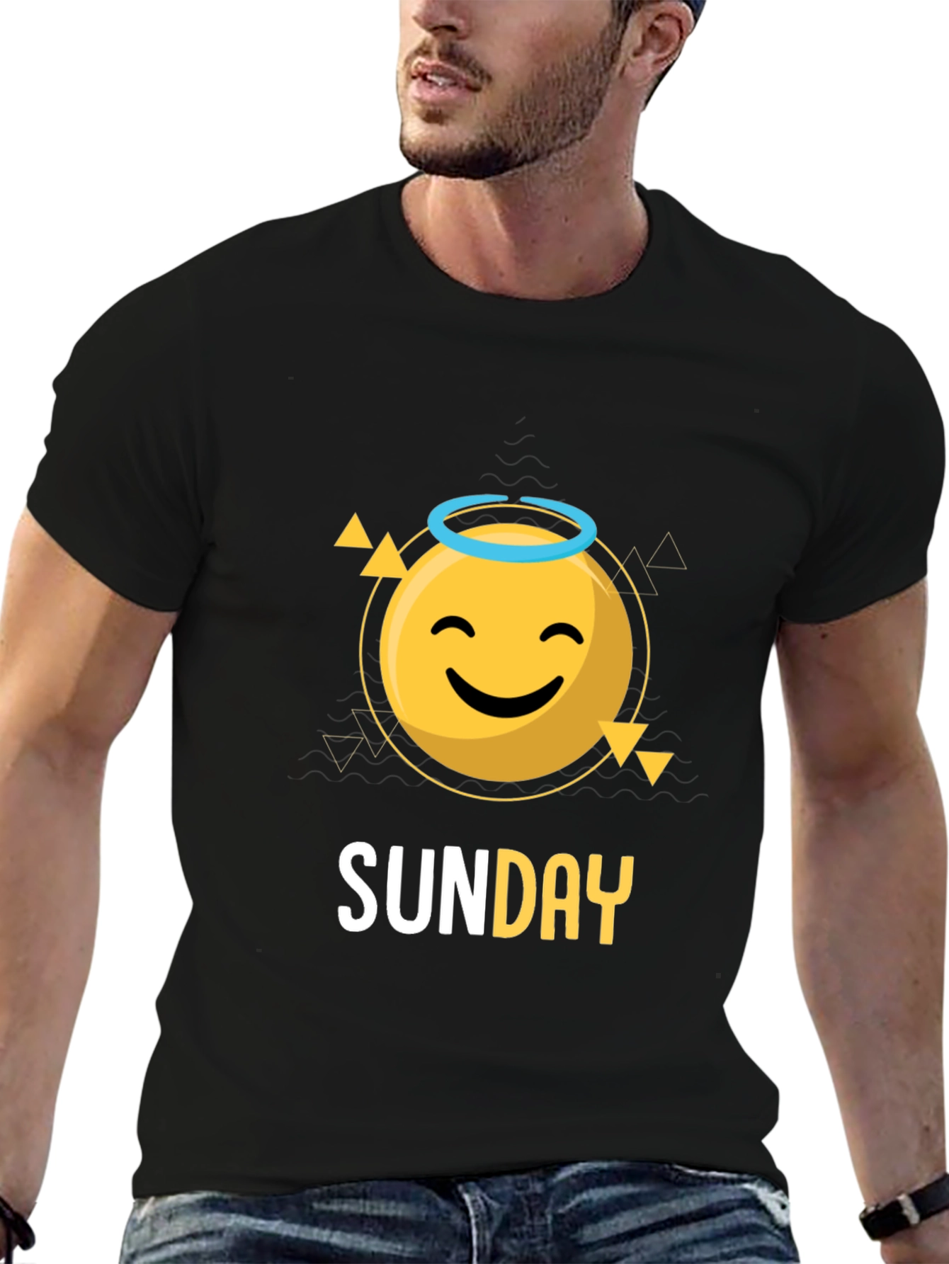 Sunday Smiley Face Graphic Tee - Casual Cool