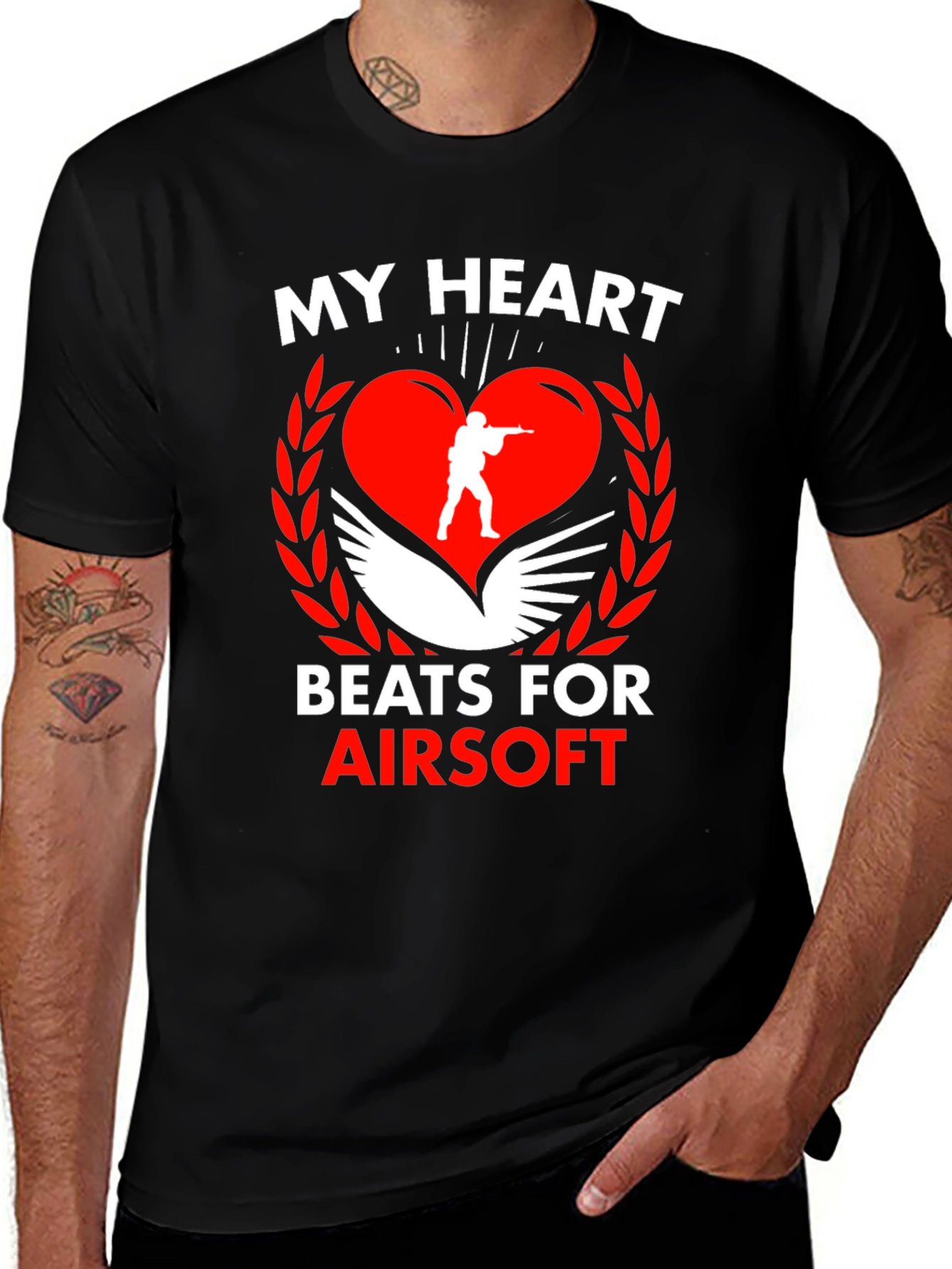 Airsoft Heart Graphic T-Shirt