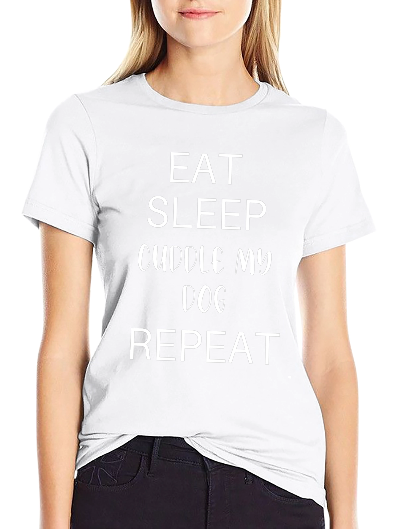 Eat Sleep Cuddle My Dog Repeat Graphic Tee