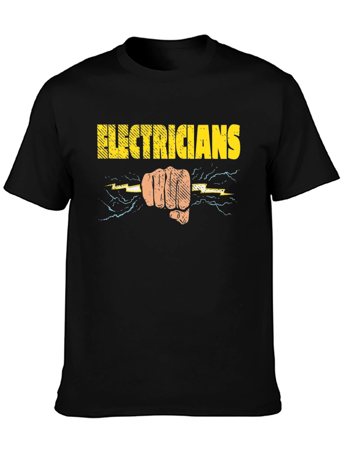 Electricians Fist Lightning Bolt Graphic T-Shirt