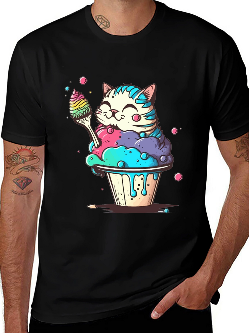 Cute Cat Cupcake T-Shirt - Whimsical Design