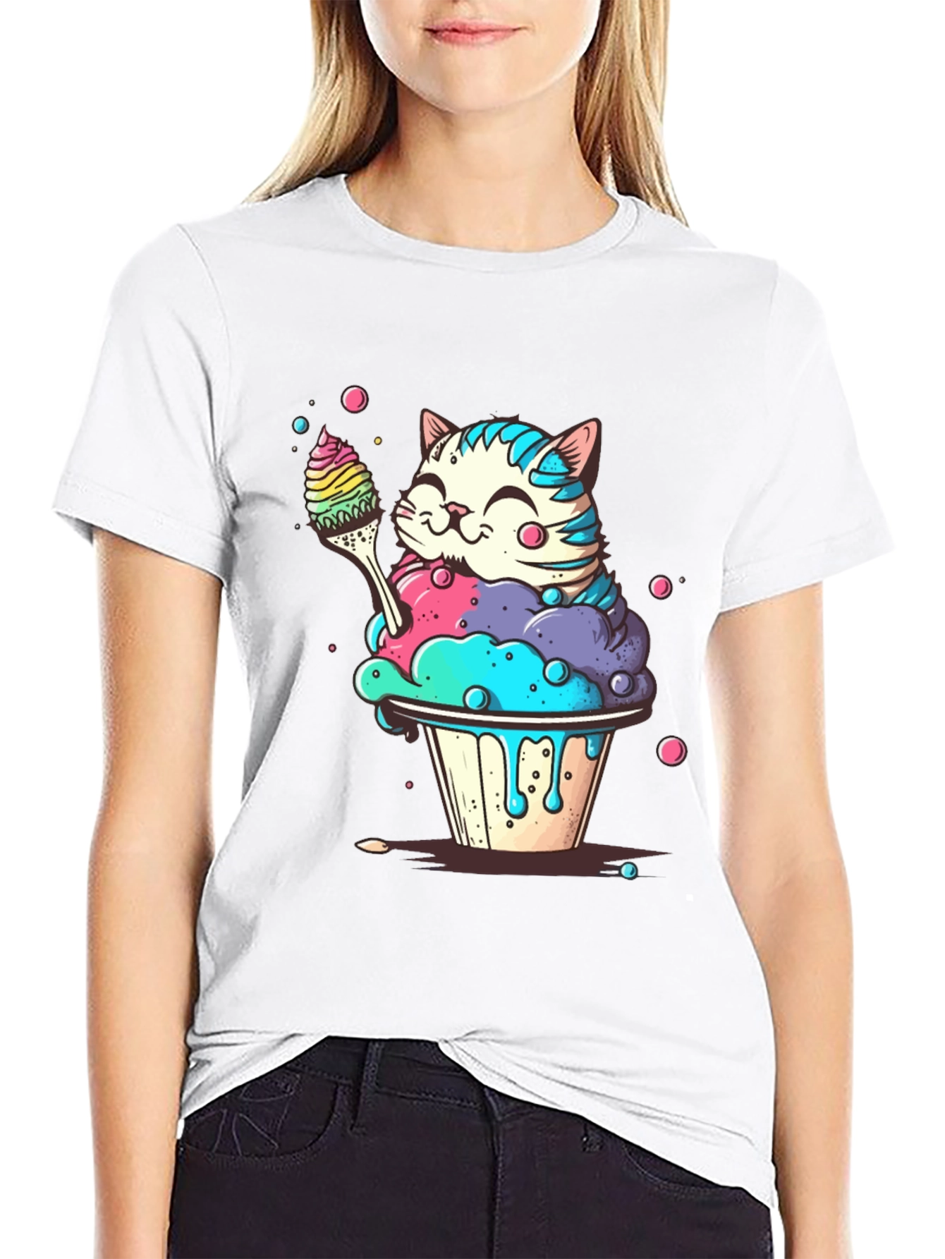Cute Cat Cupcake T-Shirt - Whimsical Design
