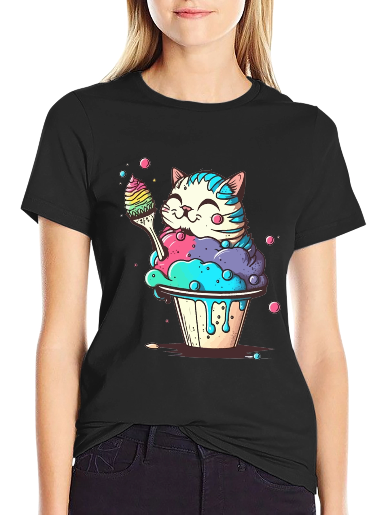 Cute Cat Cupcake T-Shirt - Whimsical Design