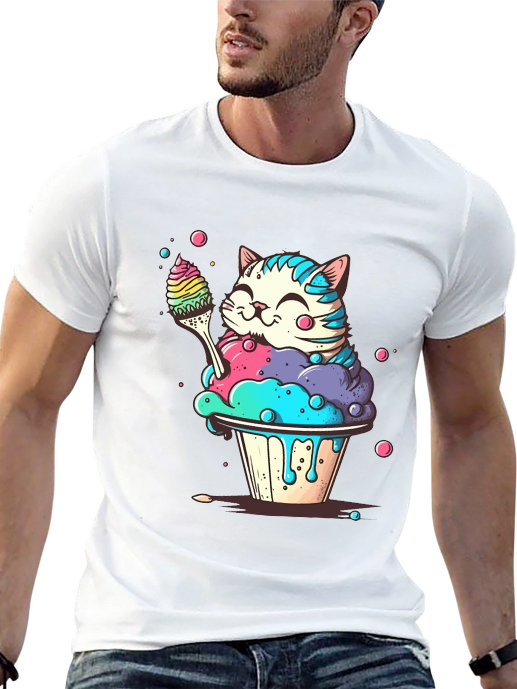 Cute Cat Cupcake T-Shirt - Whimsical Design