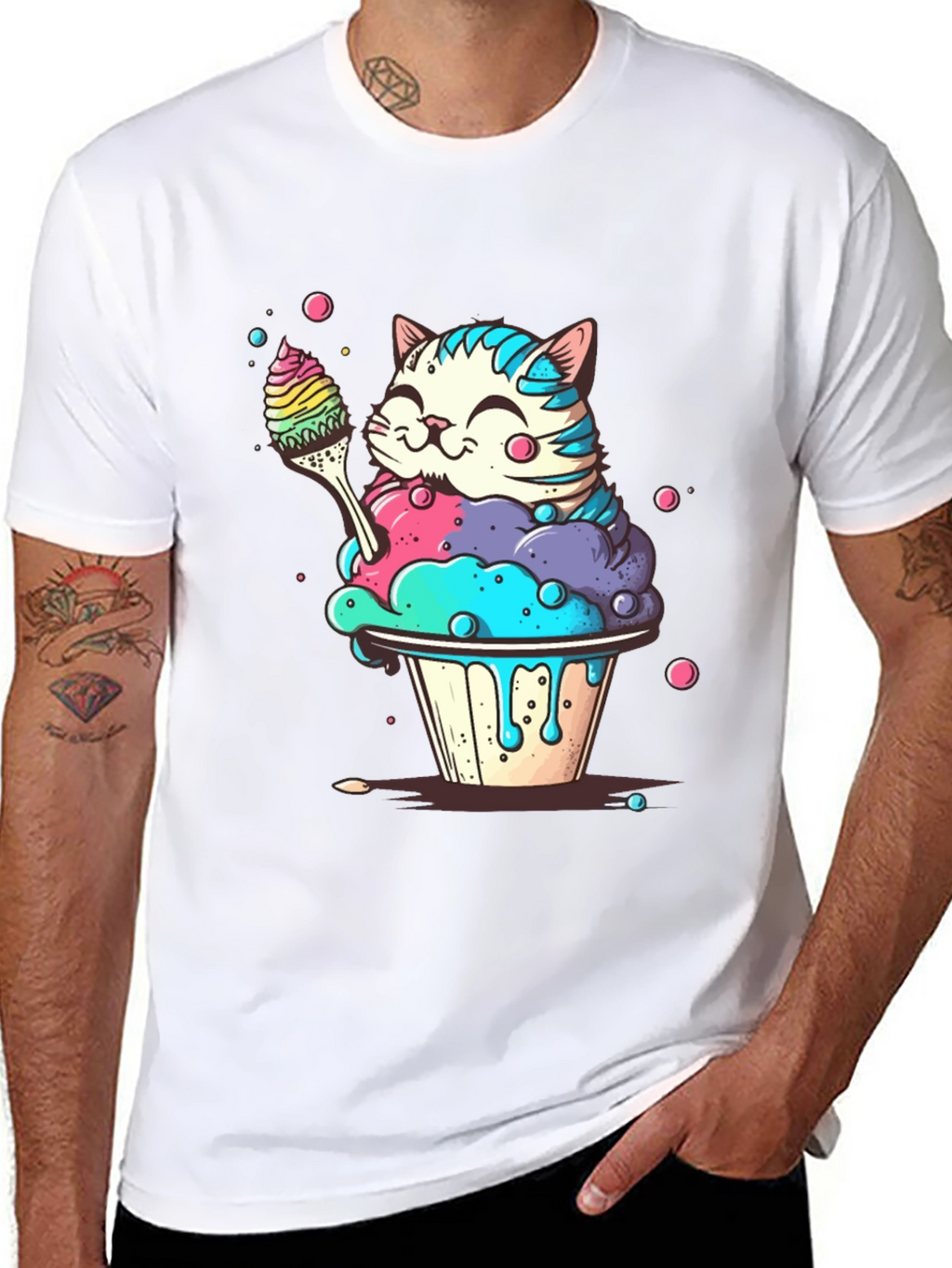 Cute Cat Cupcake T-Shirt - Whimsical Design
