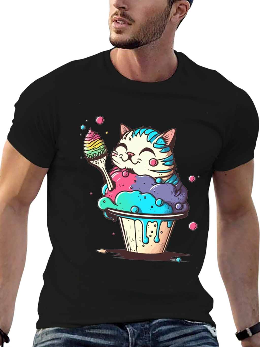 Cute Cat Cupcake T-Shirt - Whimsical Design