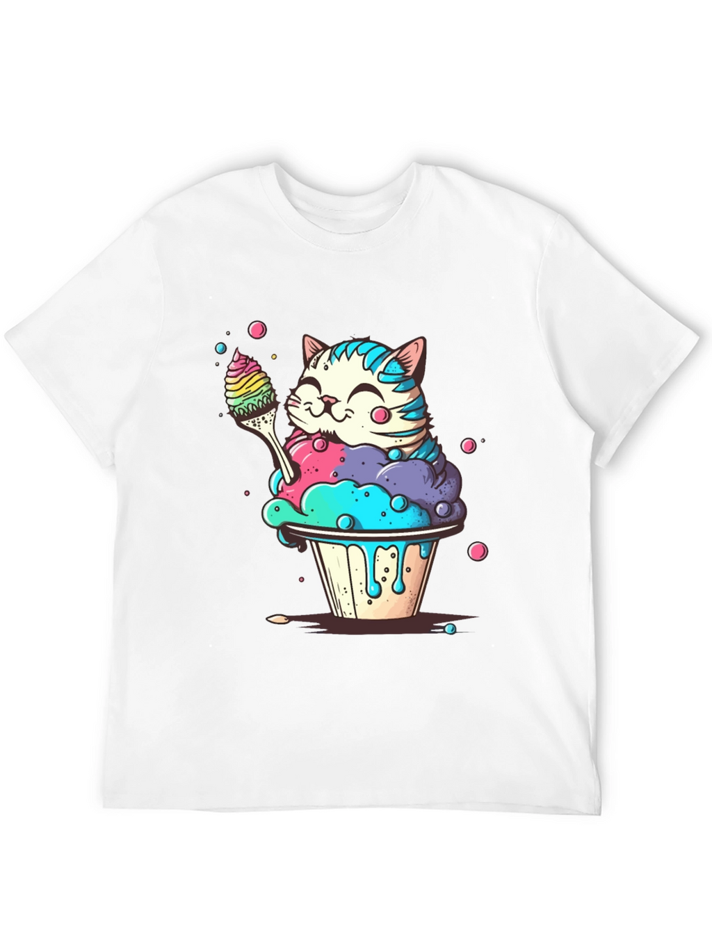 Cute Cat Cupcake T-Shirt - Whimsical Design