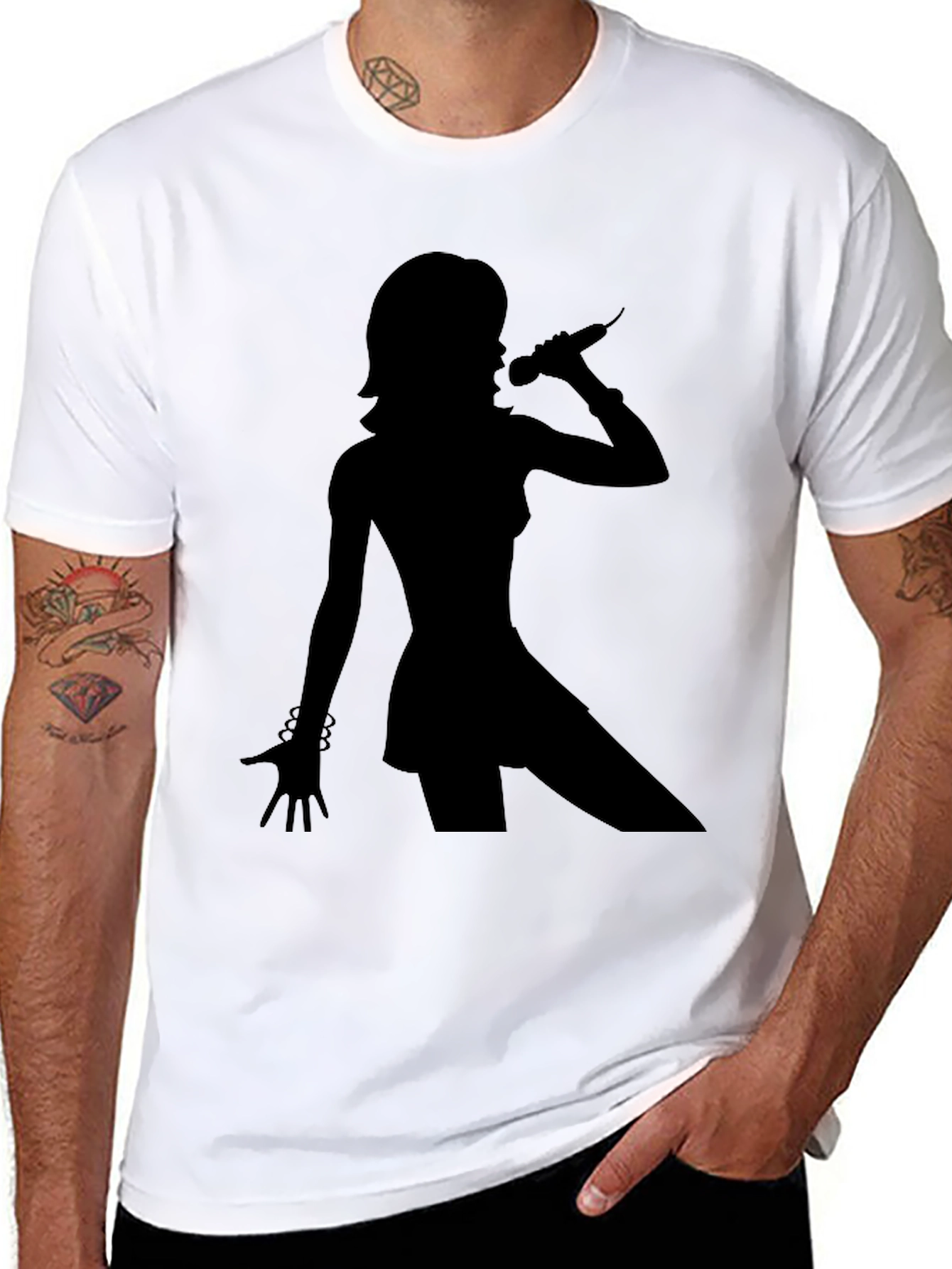 Singer Silhouette Black T-Shirt