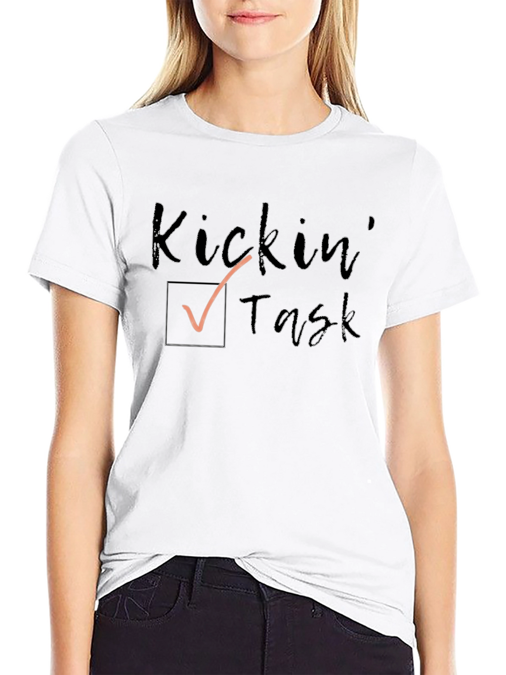 Kicking Task T-Shirt - Black Cotton Tee