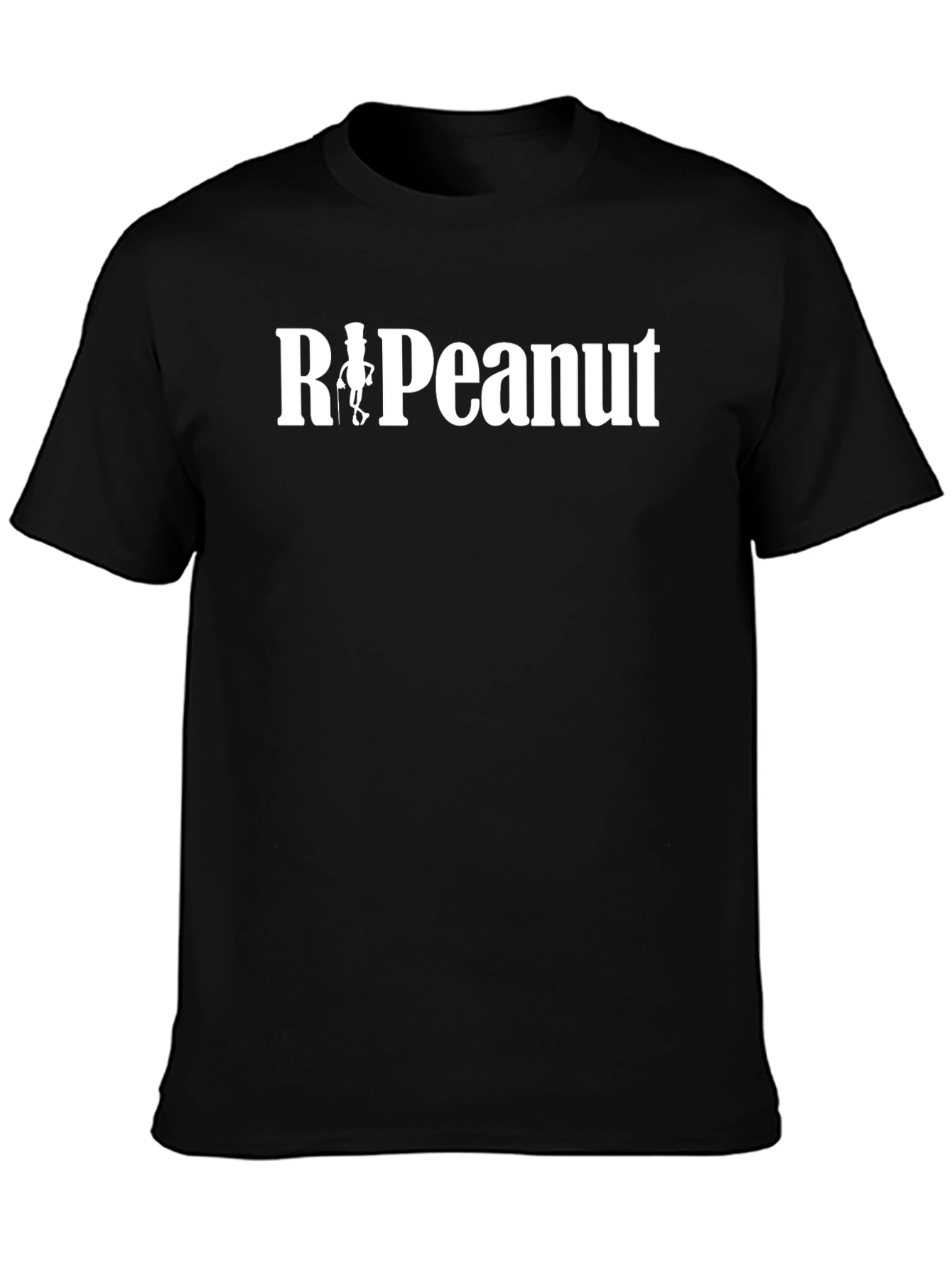RIPeanut Black T-Shirt - Unique Graphic Tee