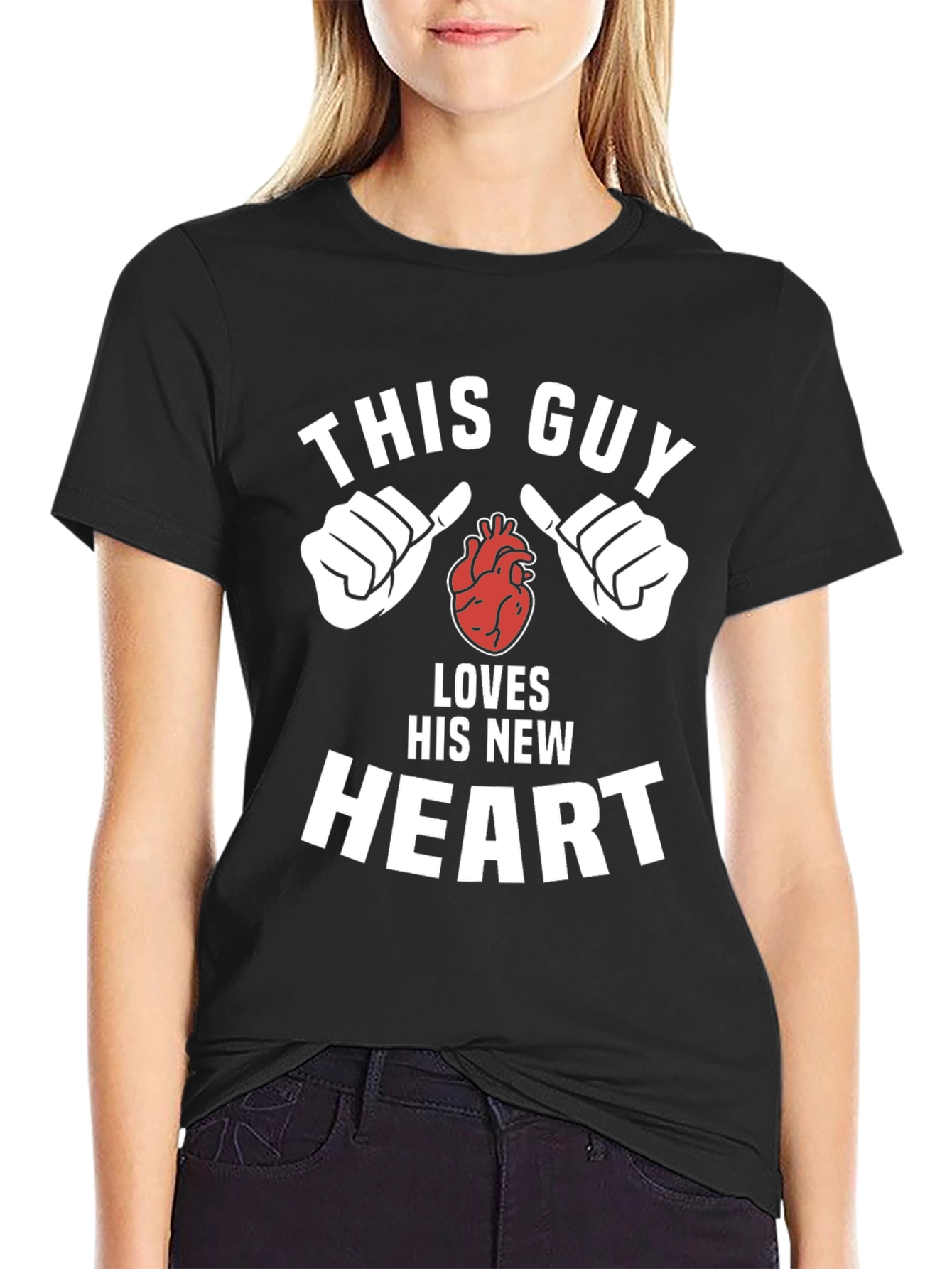 This Guy Loves His New Heart Graphic Tee