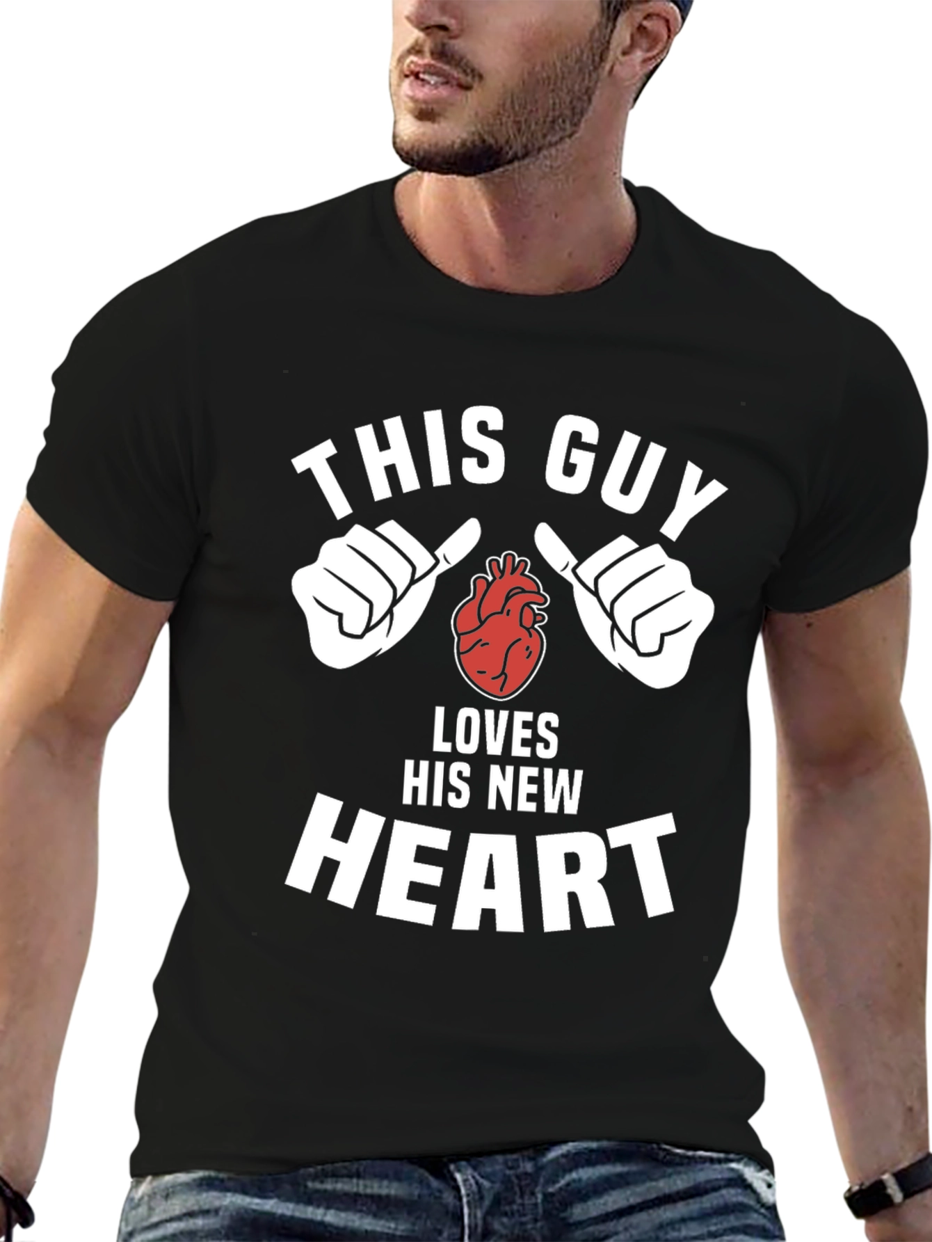 This Guy Loves His New Heart Graphic Tee