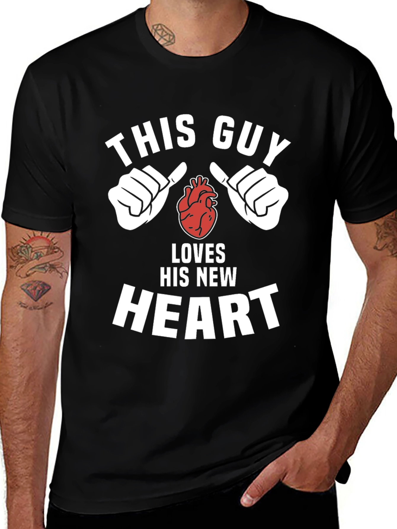 This Guy Loves His New Heart Graphic Tee