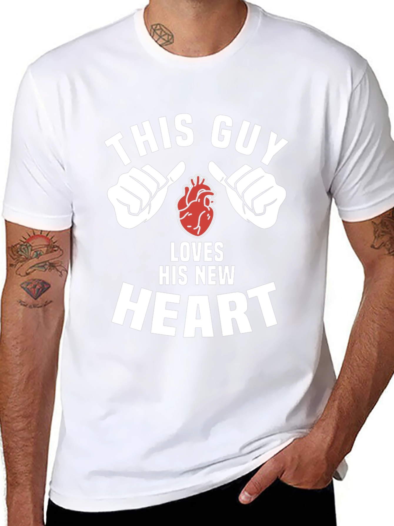 This Guy Loves His New Heart Graphic Tee