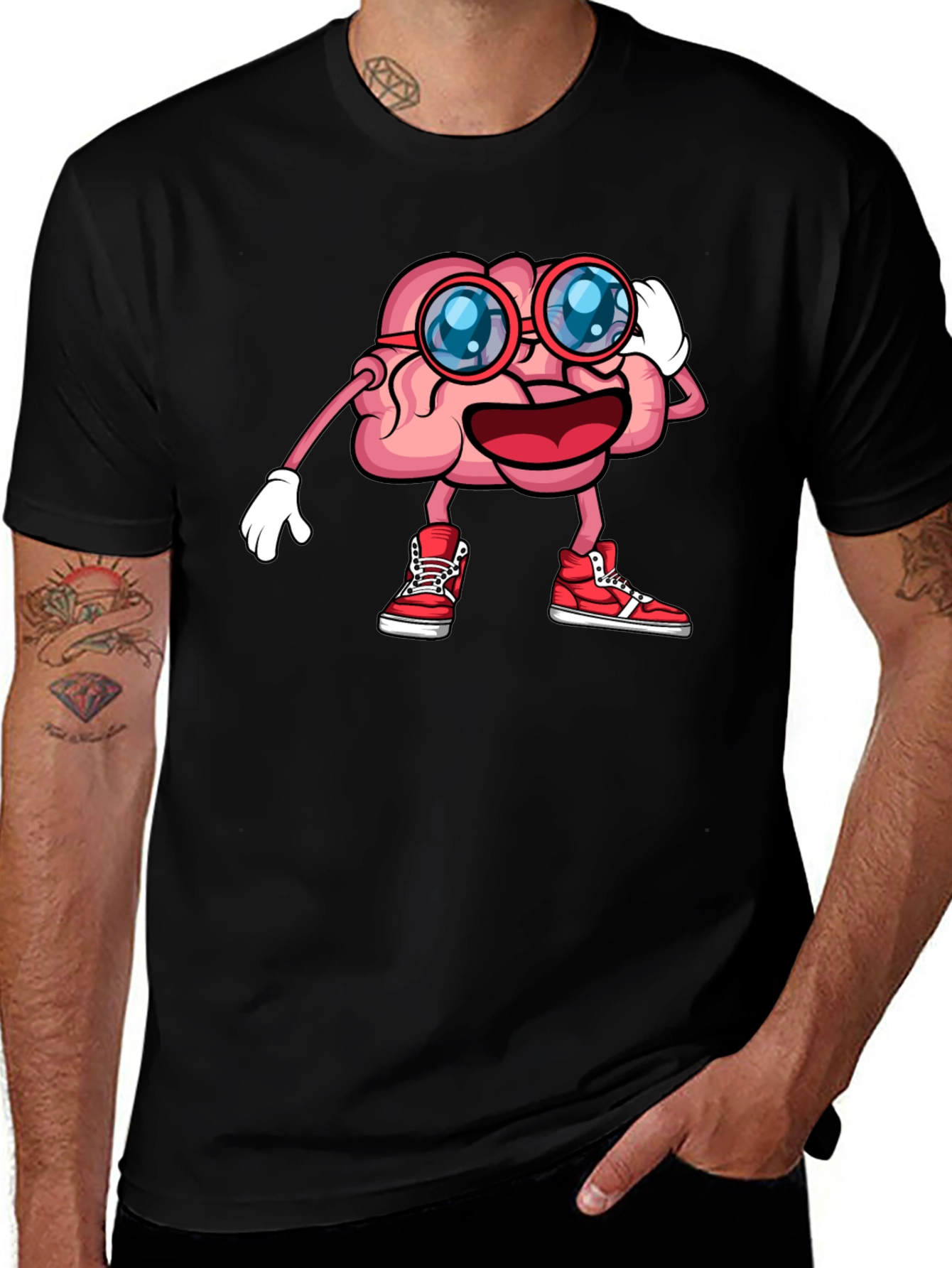 Brainy Graphic Tee - Funny Cartoon Brain T-Shirt