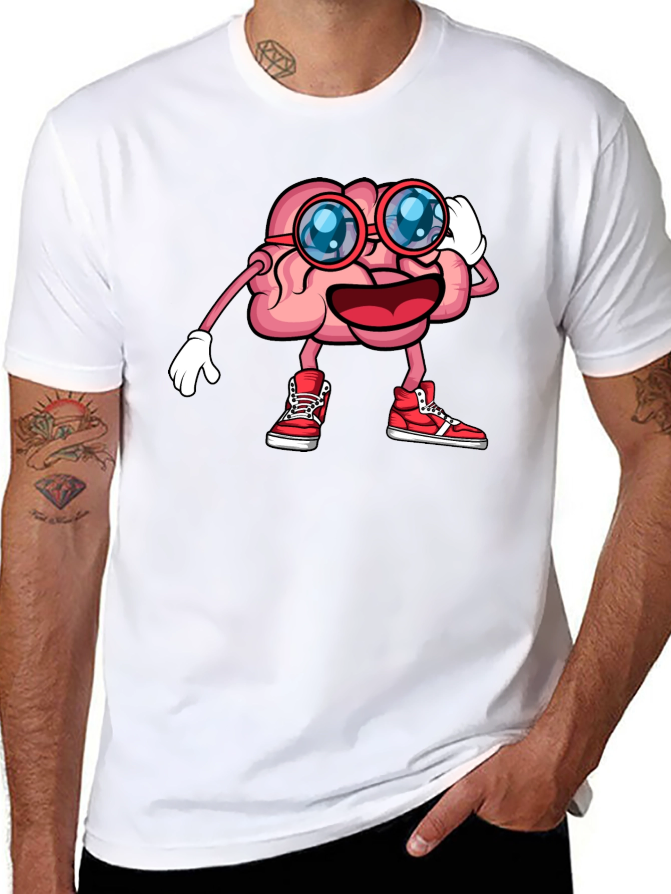Brainy Graphic Tee - Funny Cartoon Brain T-Shirt