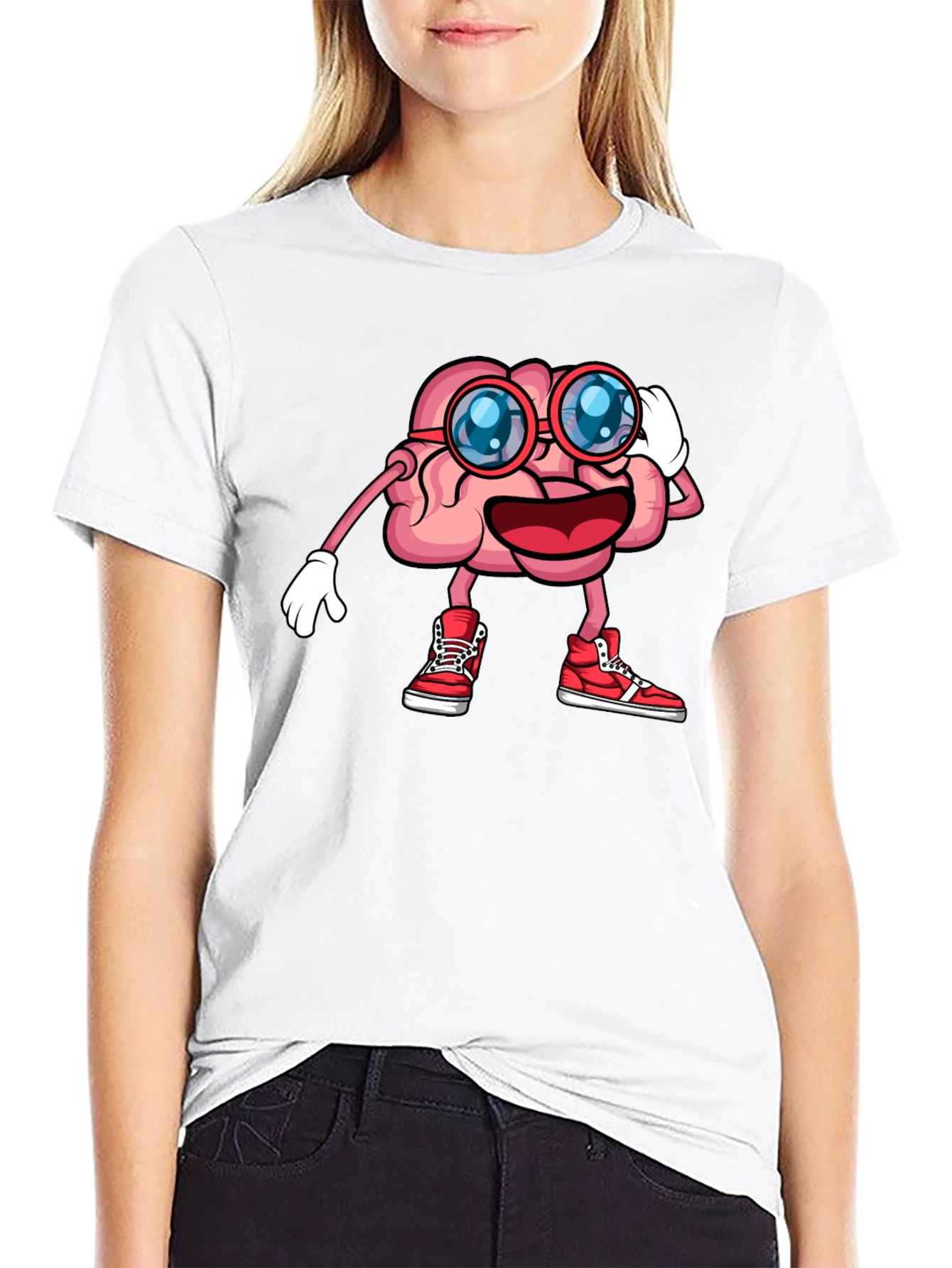 Brainy Graphic Tee - Funny Cartoon Brain T-Shirt