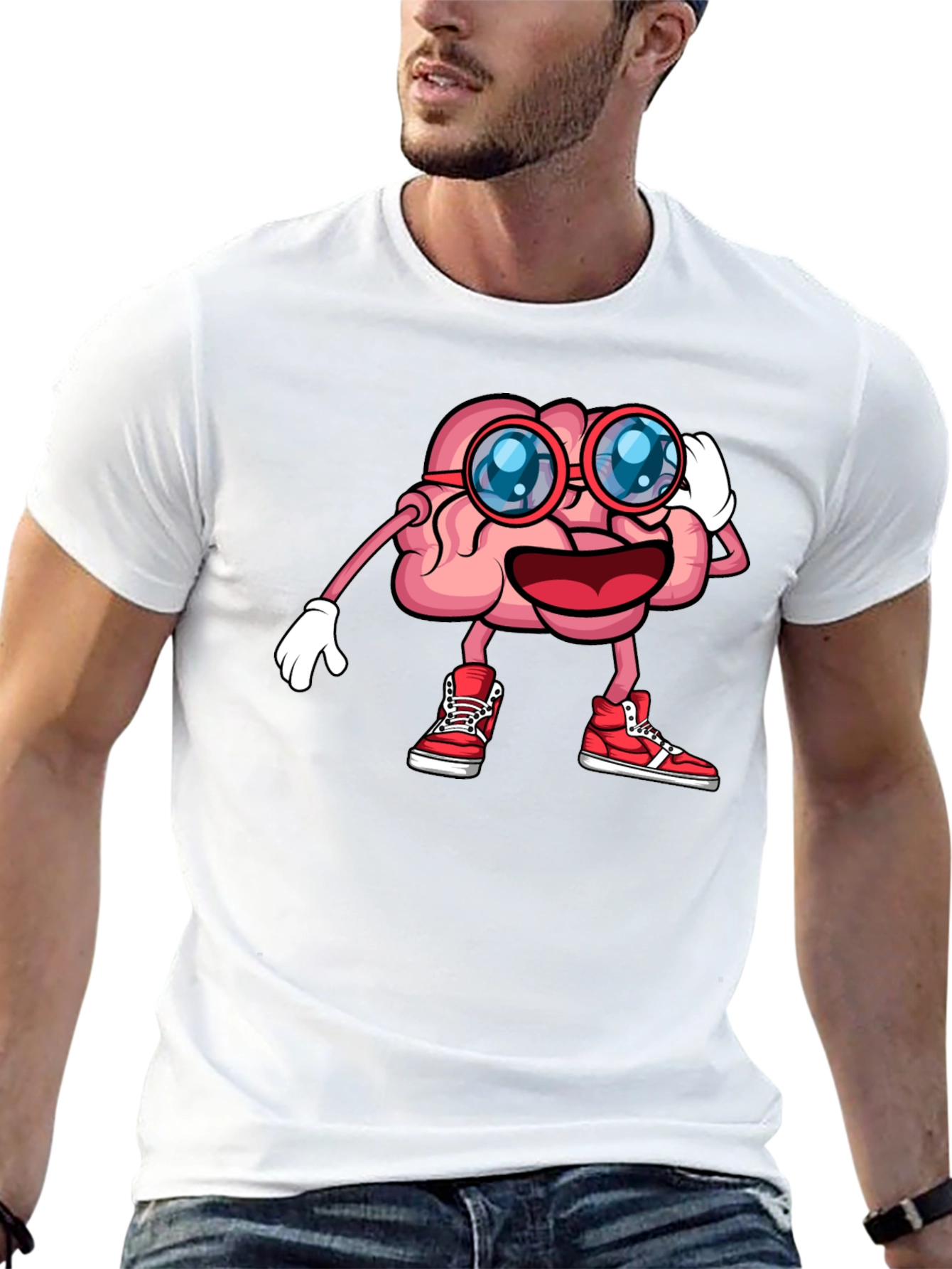 Brainy Graphic Tee - Funny Cartoon Brain T-Shirt