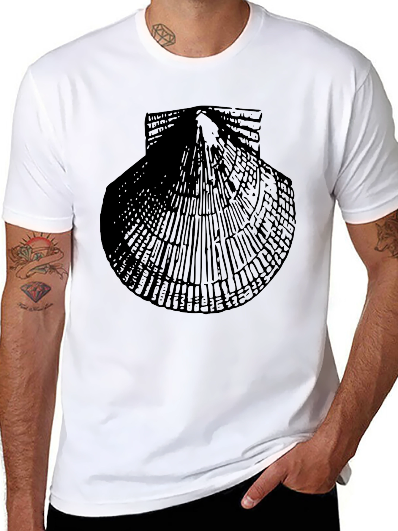 Abstract Hat Graphic Tee - Modern Streetwear Style