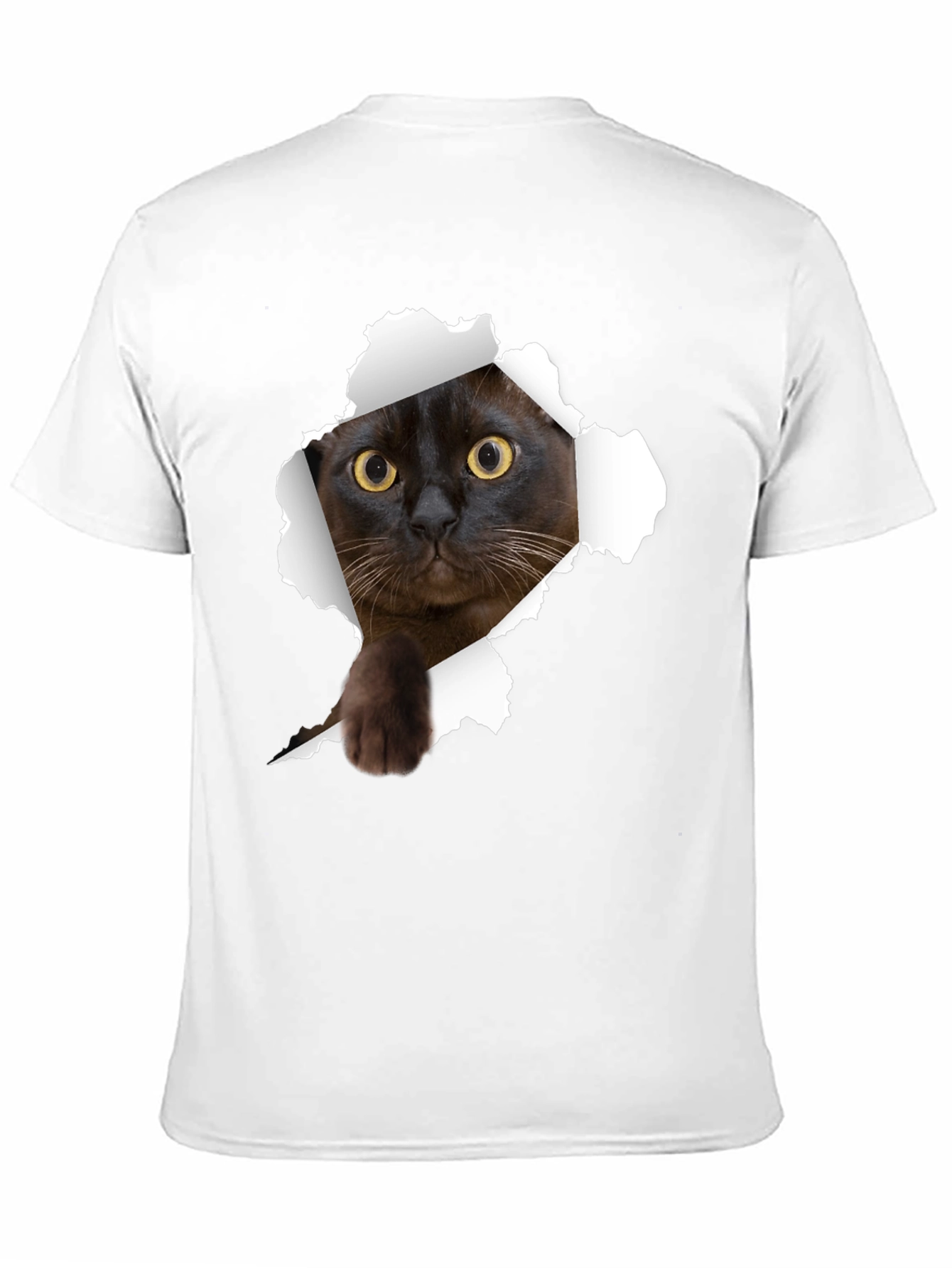 Cat Ripped T-Shirt - Peekaboo Kitty Tee